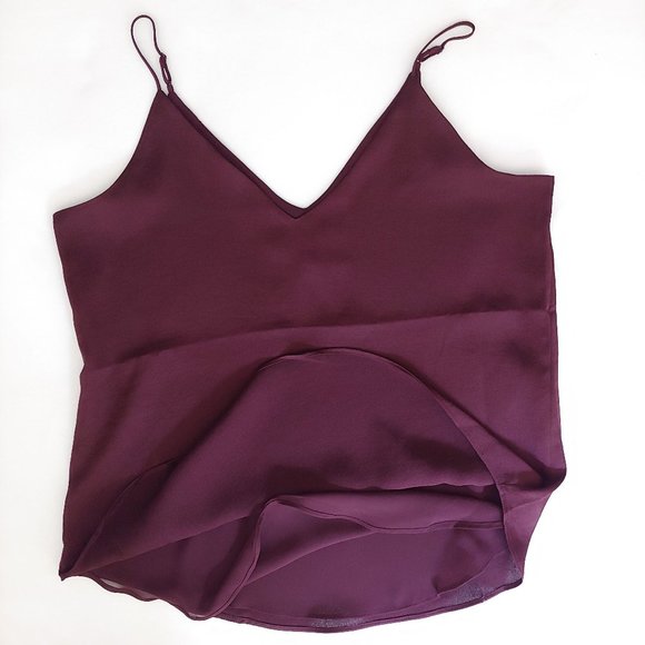 EXPRESS Top V-neck Spaghetti Straps Maroon Size Small NWT - Picture 6 of 10